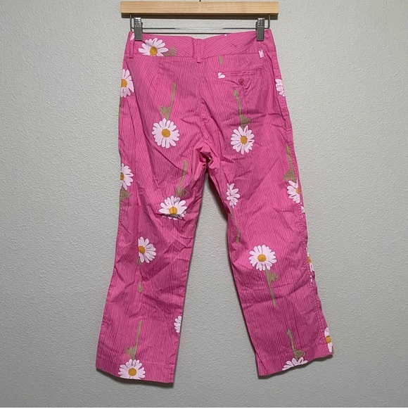 Lilly Pulitzer Vintage Pink Daisy Flower Cropped Pants - Picture 6 of 9
